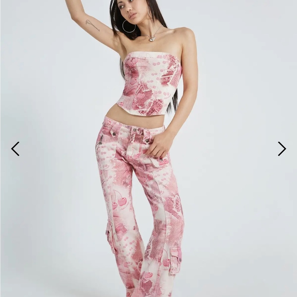 Jaded x Omighty Cherry Babygirl Denim Cargo Trousers